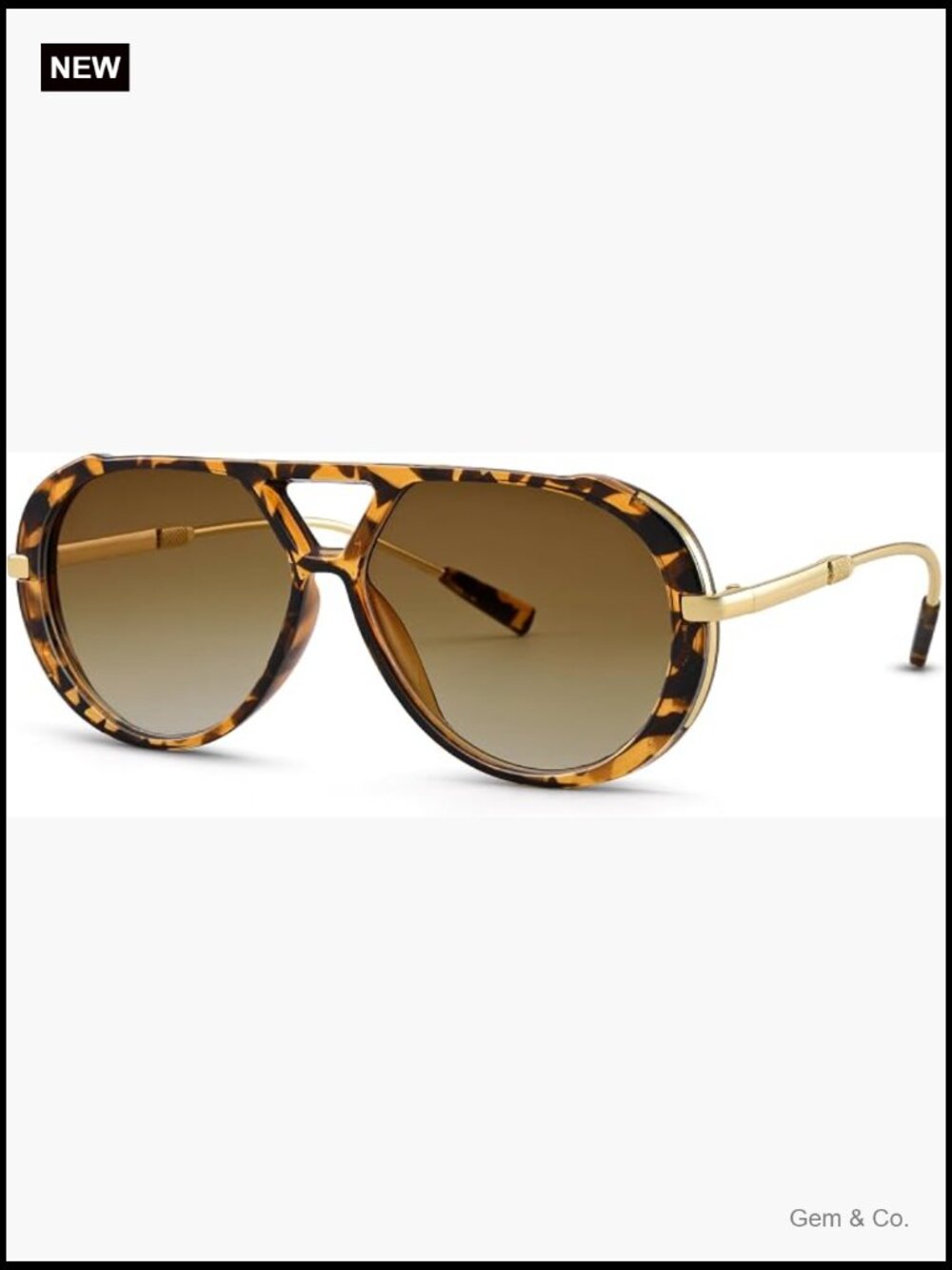 Oversized Retro Aviator Sunglasses Women Men Metal Frame UV400